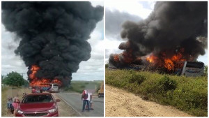 Dois ônibus batem de frente na BA 120