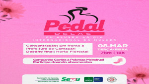 Mulheres participam do "Pedal Delas" nesta terça-feira (8/3)