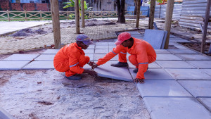 Construção da Praça Fonte das Águas segue em ritmo acelerado