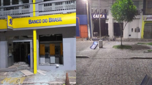 Grupo armado explode três agências bancárias e ataca delegacia em Muritiba